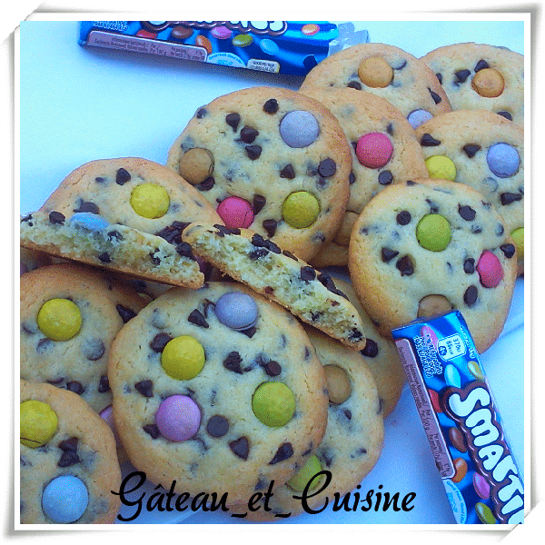 7 recettes de cookies -cookies smarties moelleux