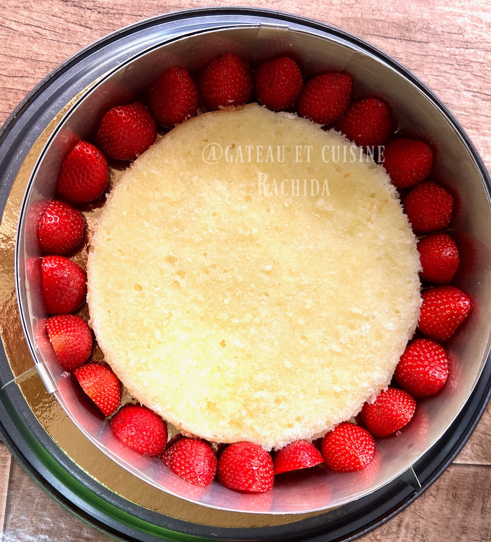 Montage fraisier crème diplomate inratable