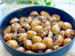 pommes de terre grenaille et champignons rôtis au four
