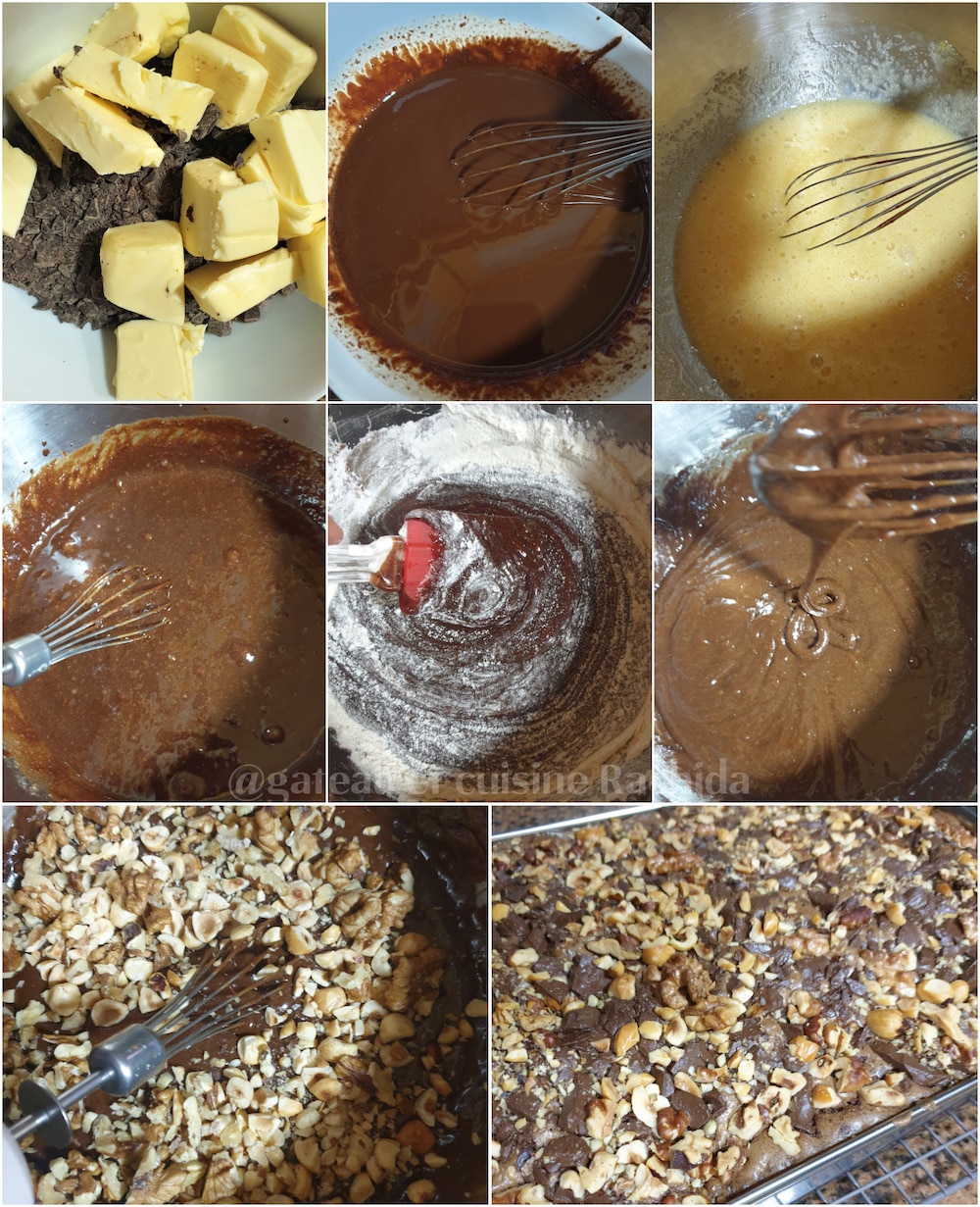 étapes de préparation brownies chocolat moelleux hervé cuisine