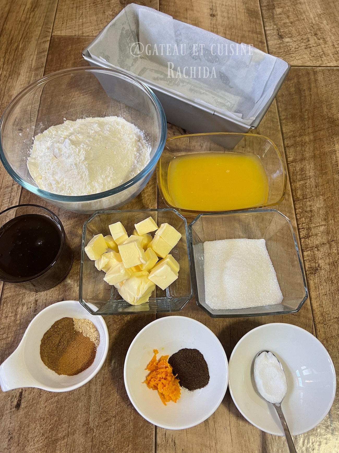 ingrédients du pain d'épices moelleux sans oeufs