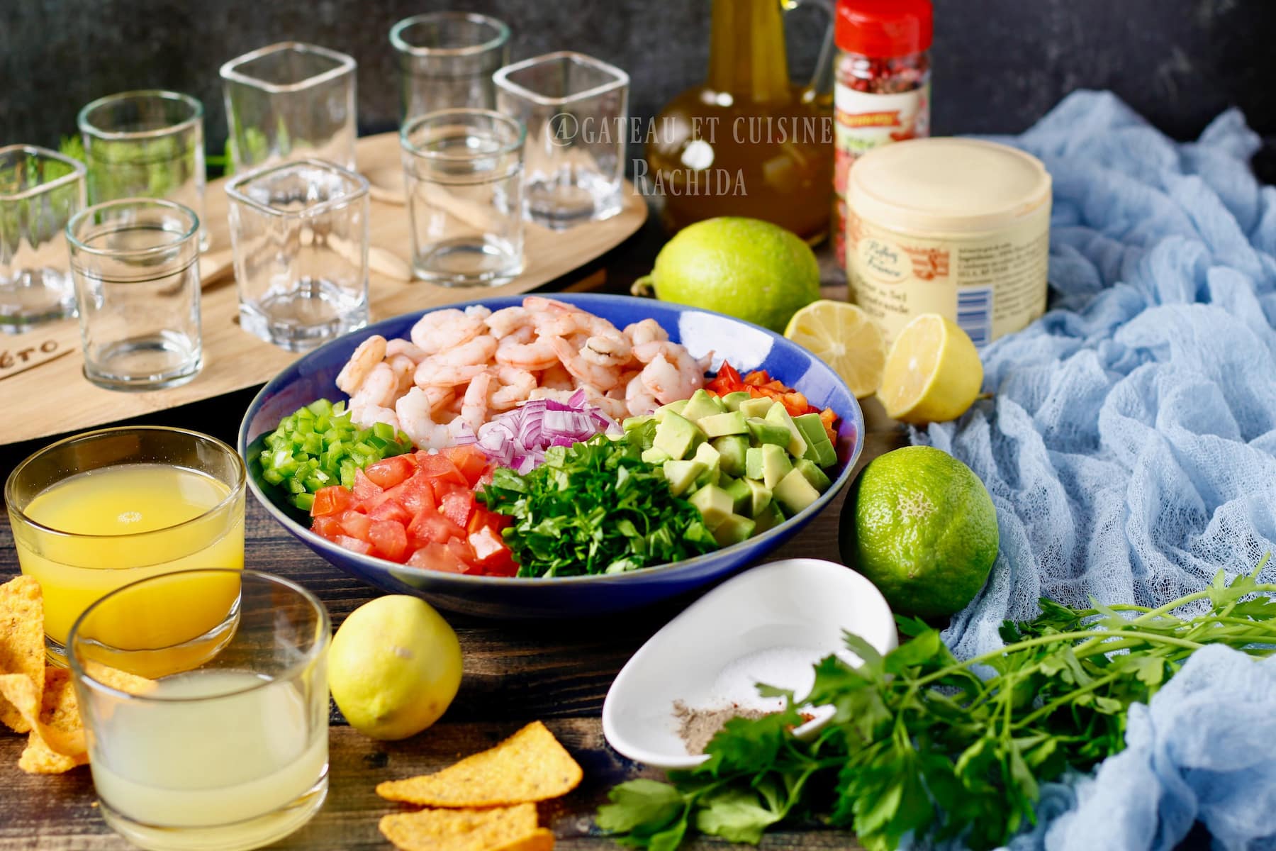 Seafood ceviche preparation