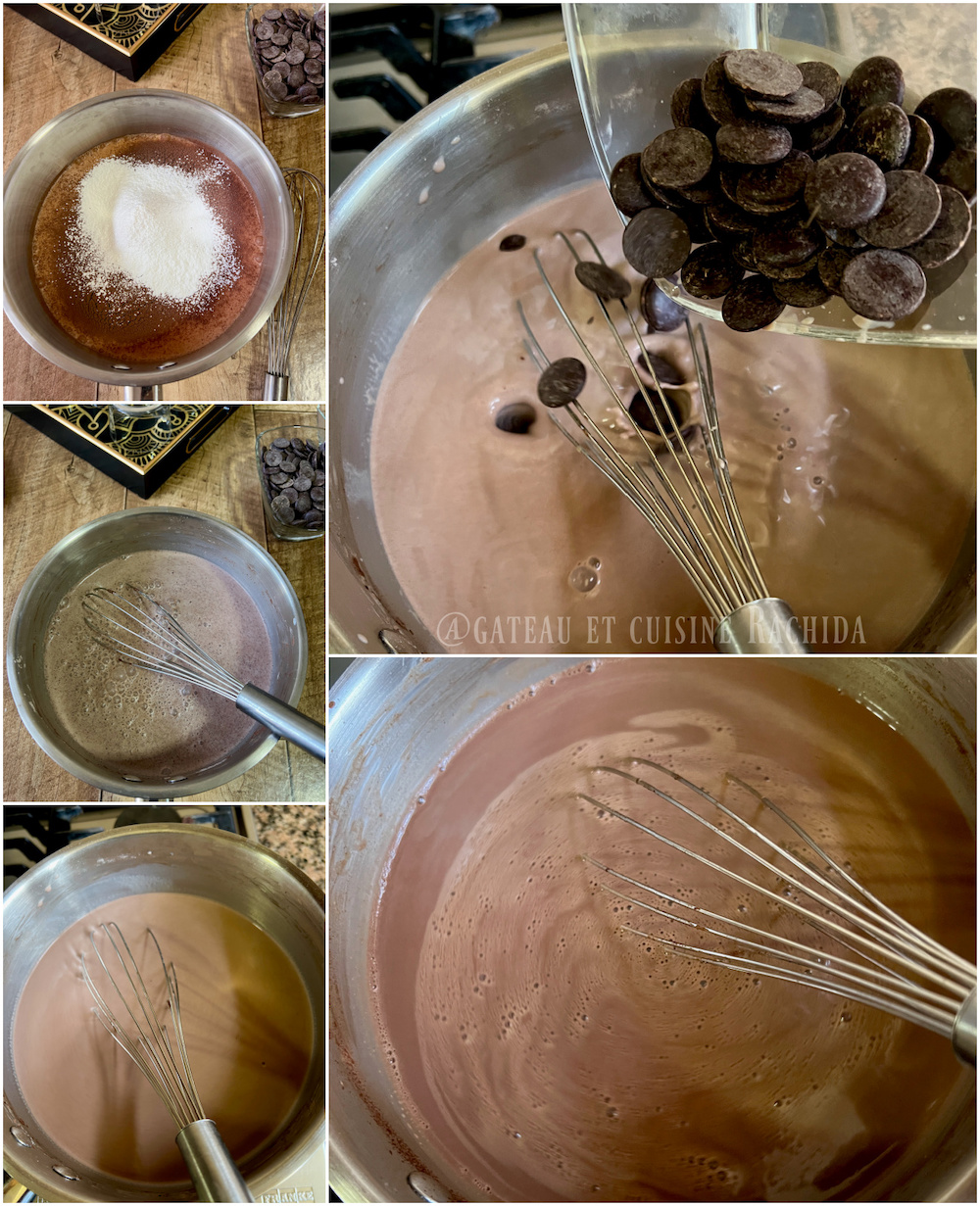 étape de préparation chocolat liégeois