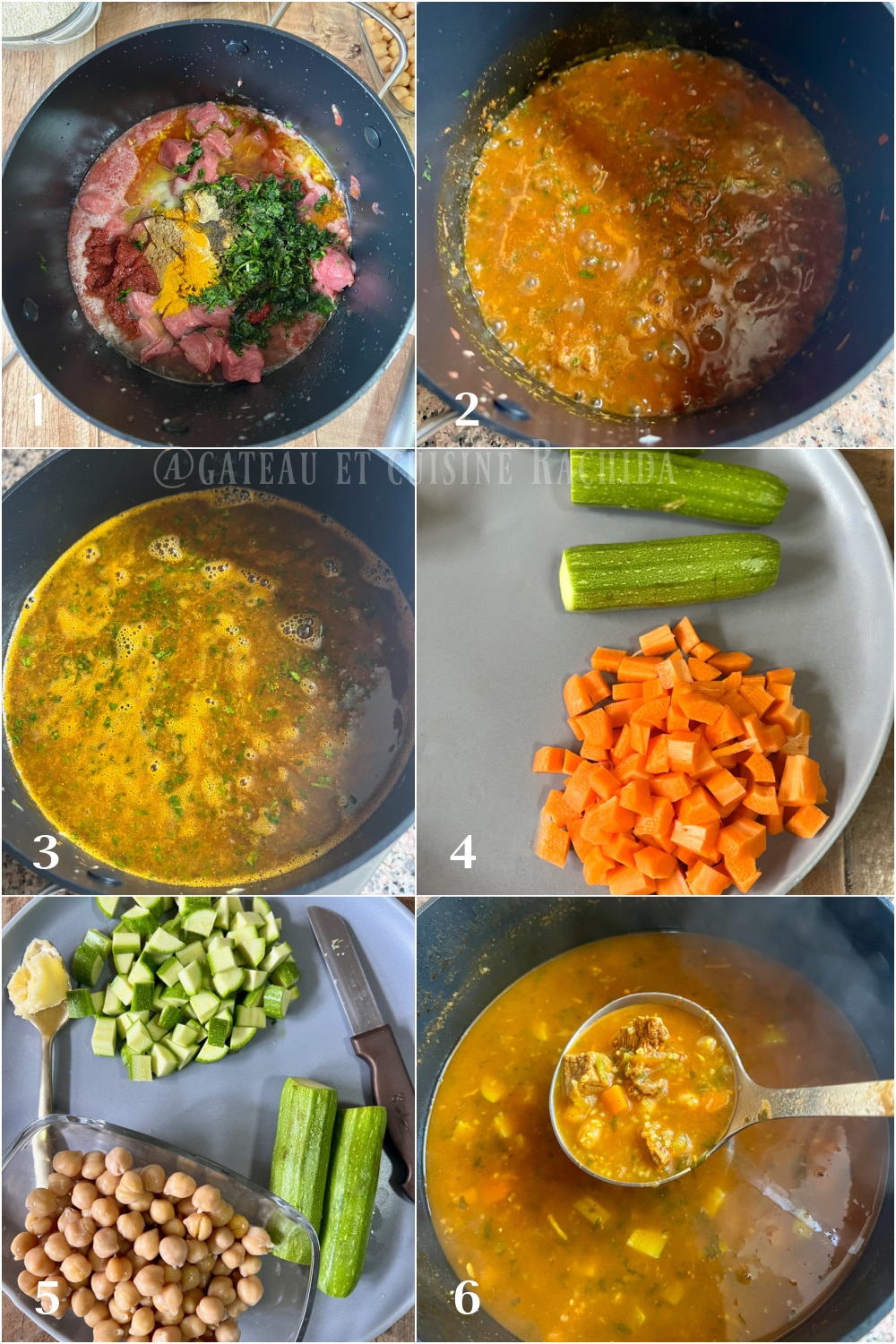 Étapes de préparation chorba tchicha 