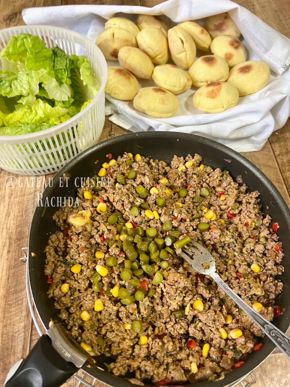 batbout à la viande hachée 