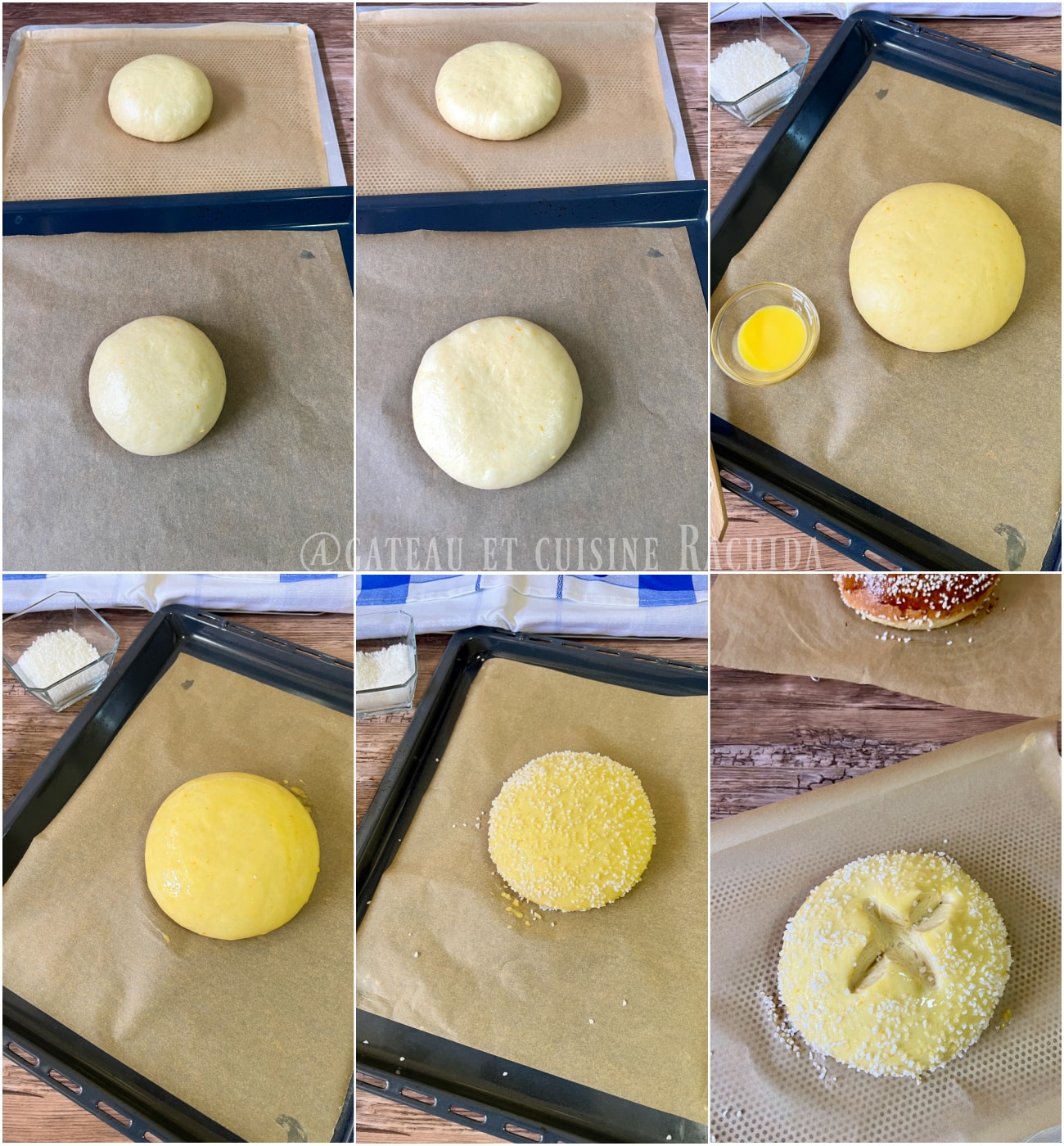 façonnage des brioches mouna avant cuisson