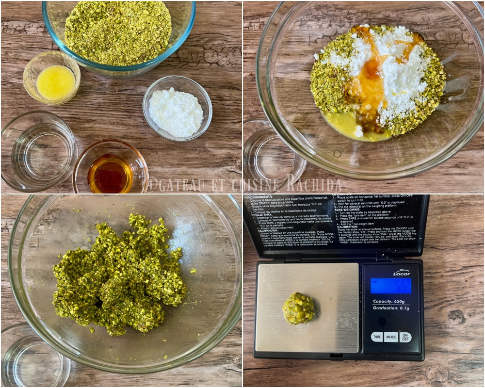 préparation farce pistache maamoul libanais