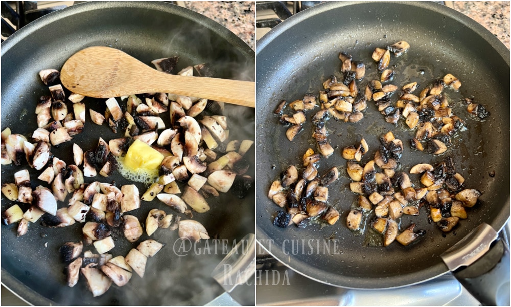 faire revenir les champignons de paris pour risotto