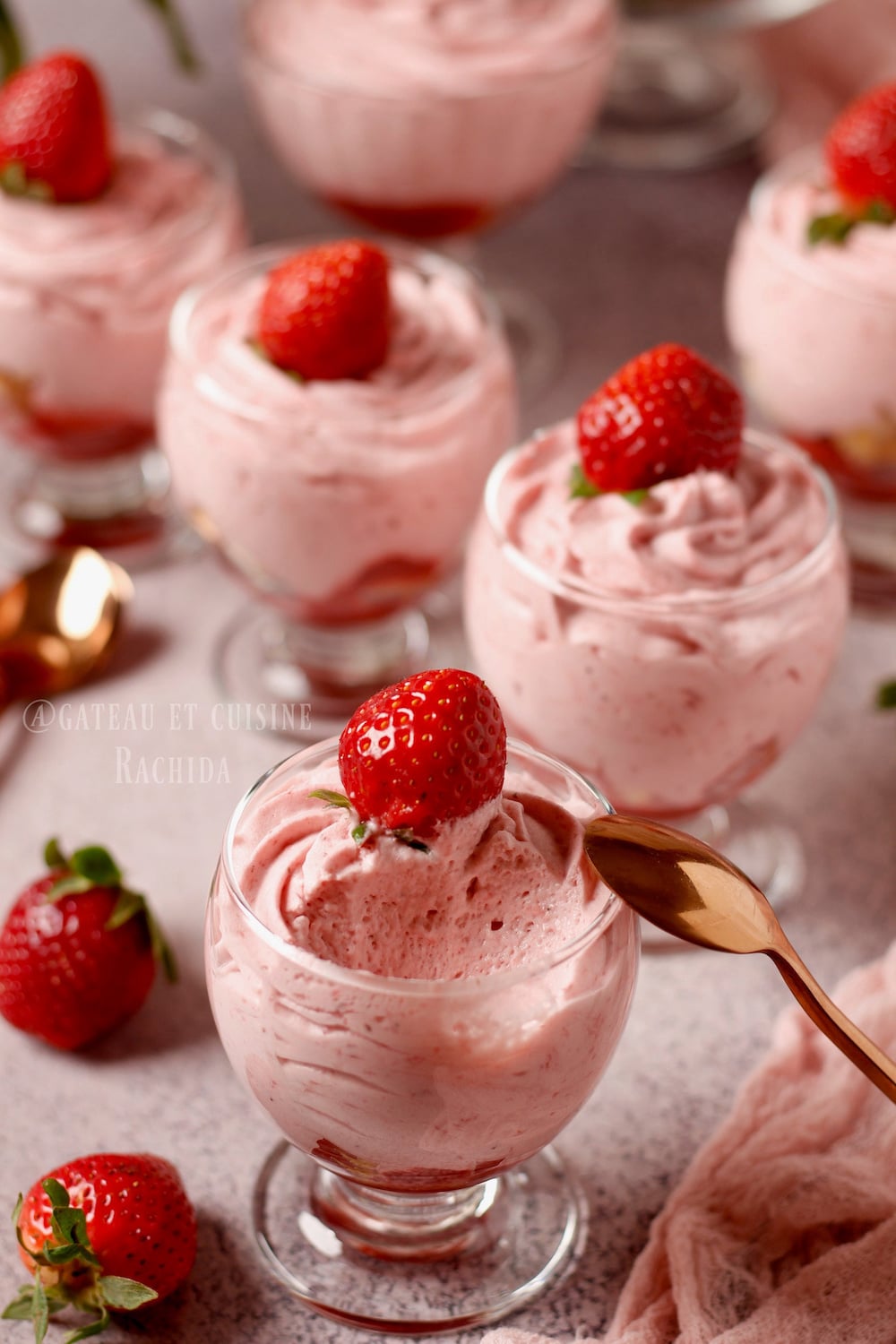 Foolproof airy strawberry mousse