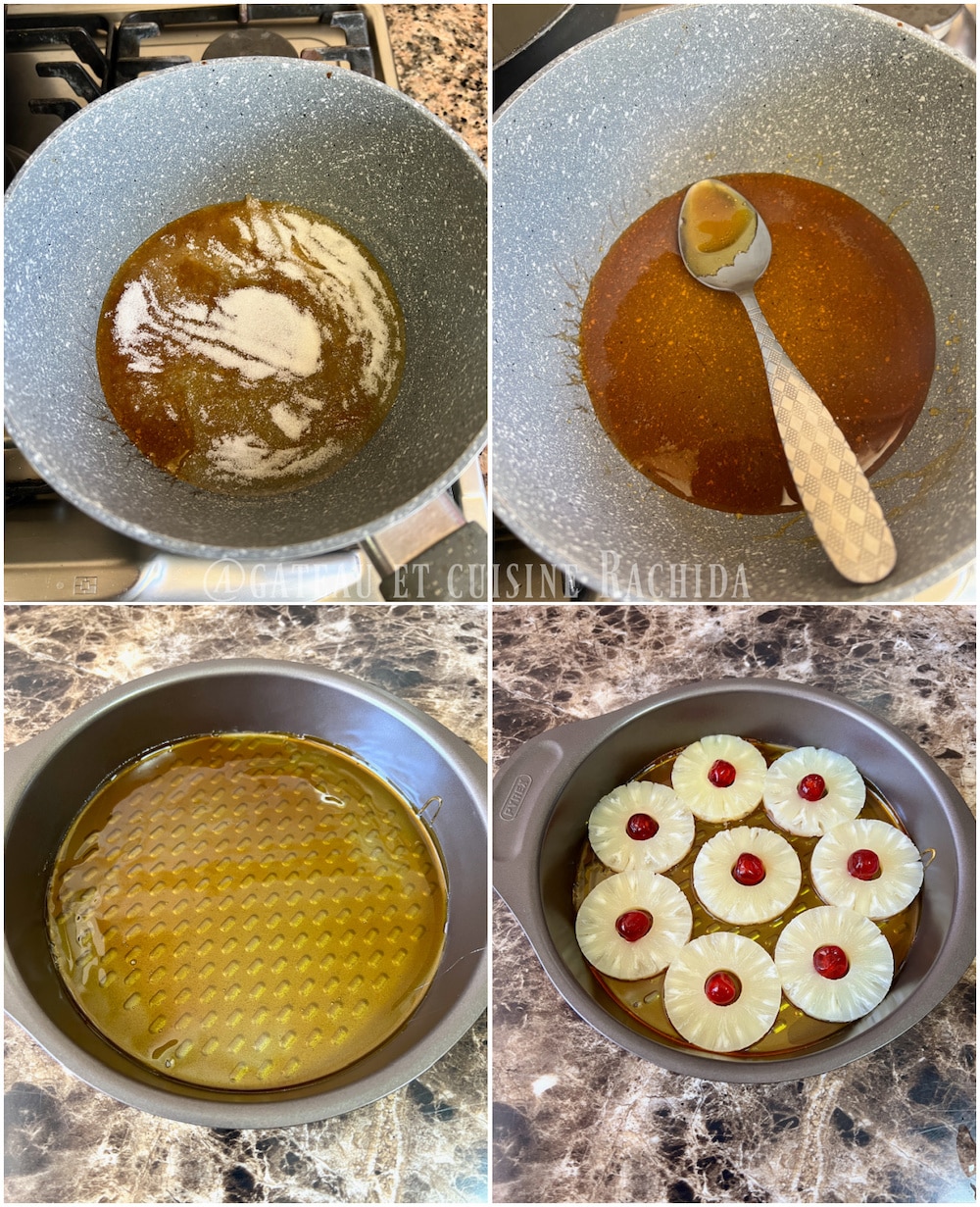 caramel preparation pineapple cake