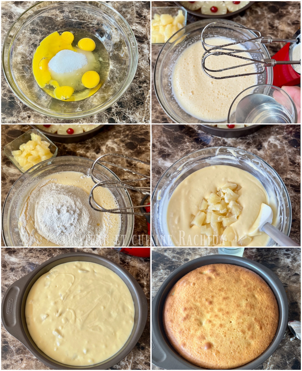 preparation step pineapple cake