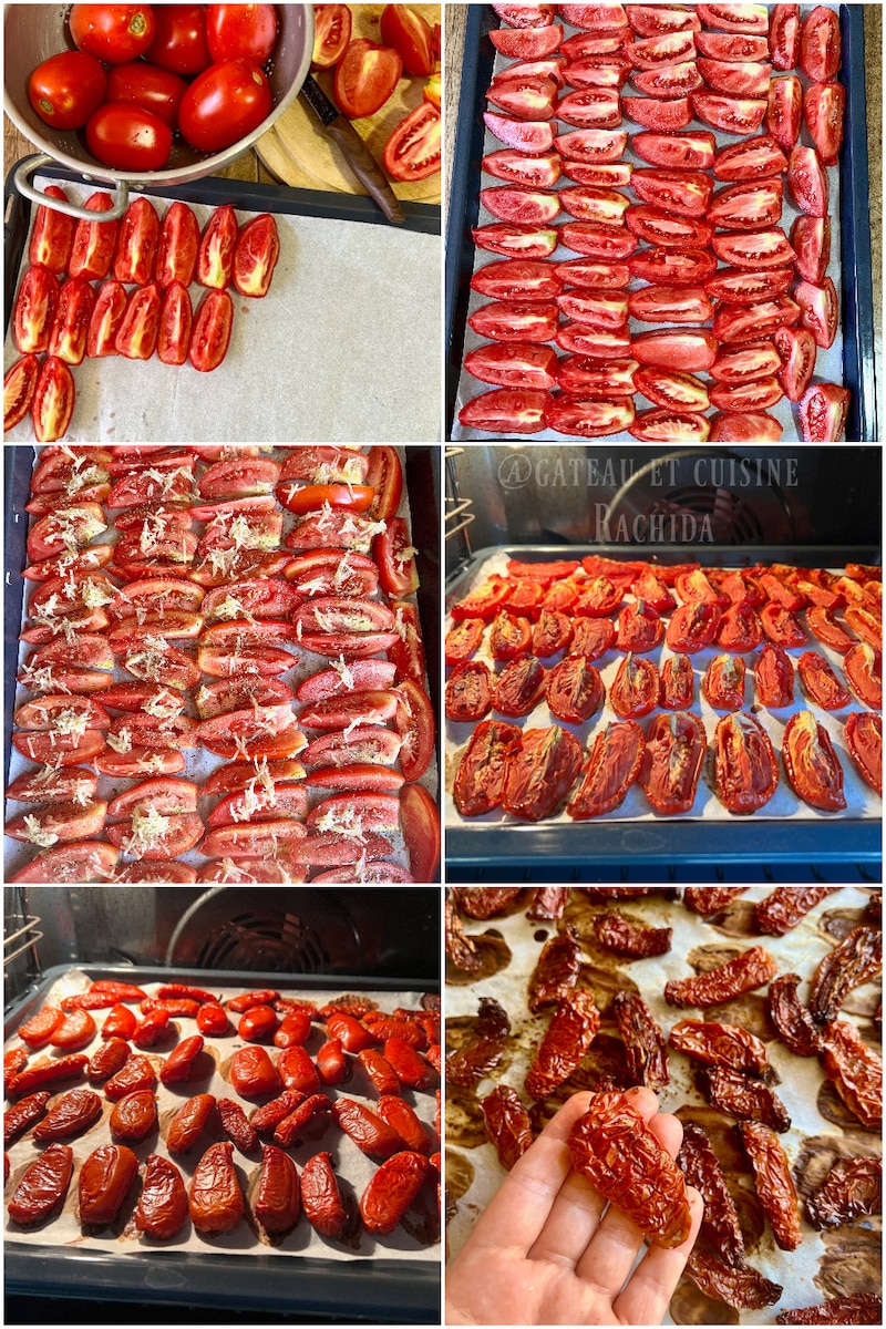 préparation des tomates séchées au four