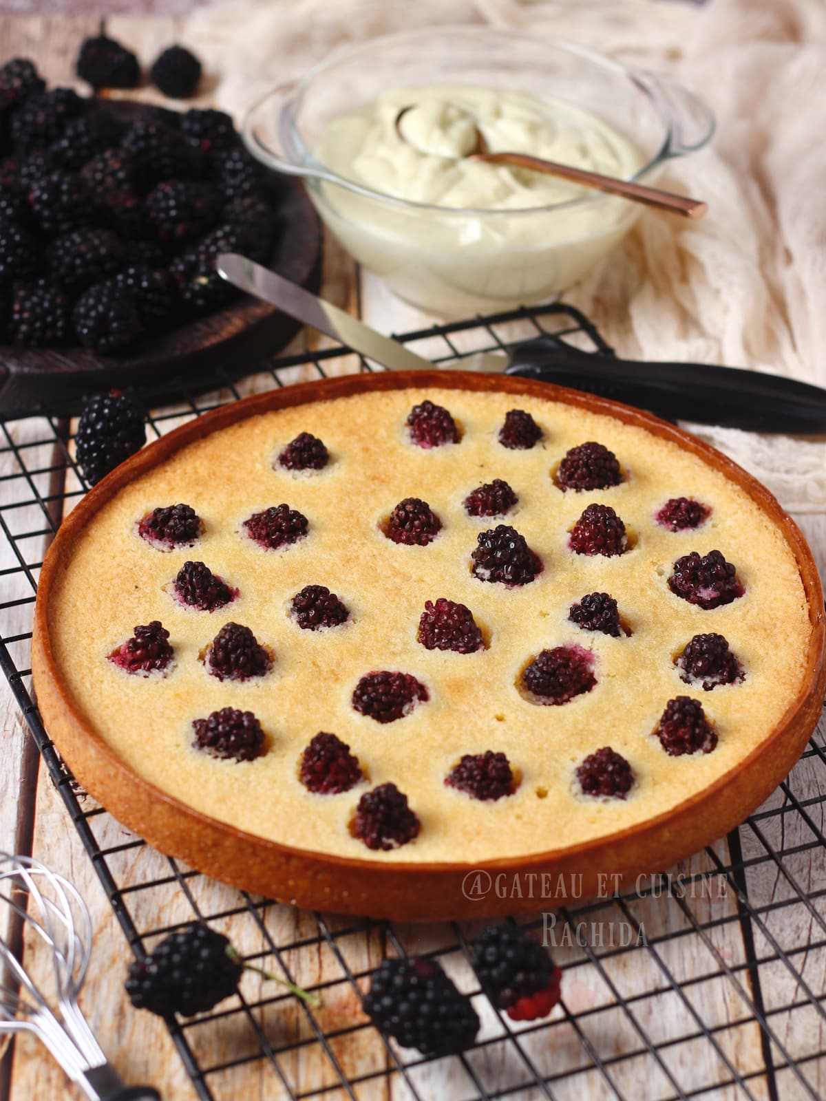 blackberry tart with almond cream