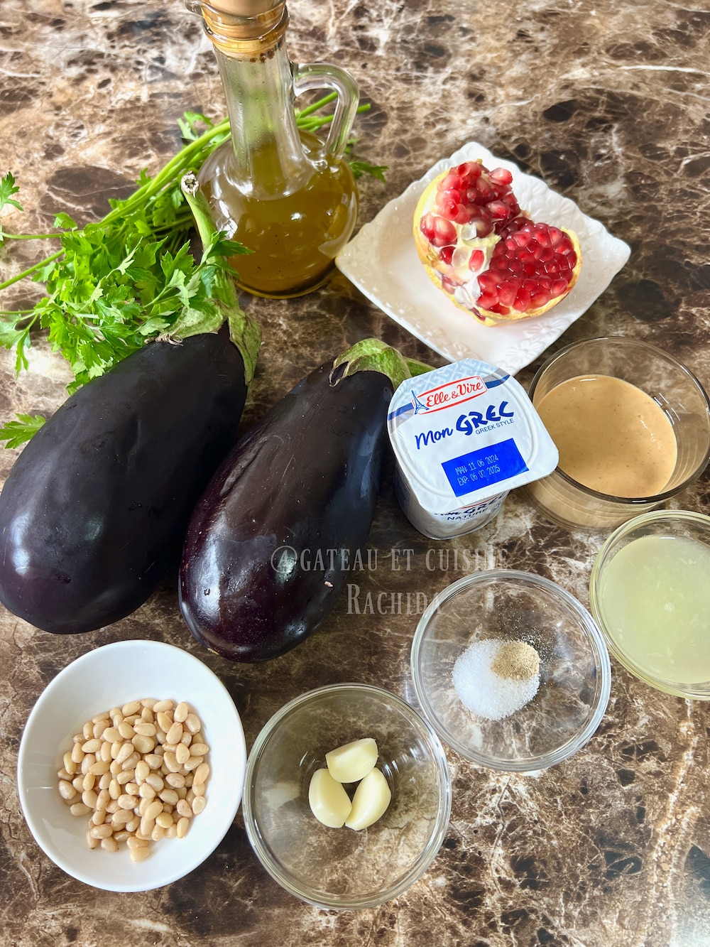 Ingrédients du baba ghanouj