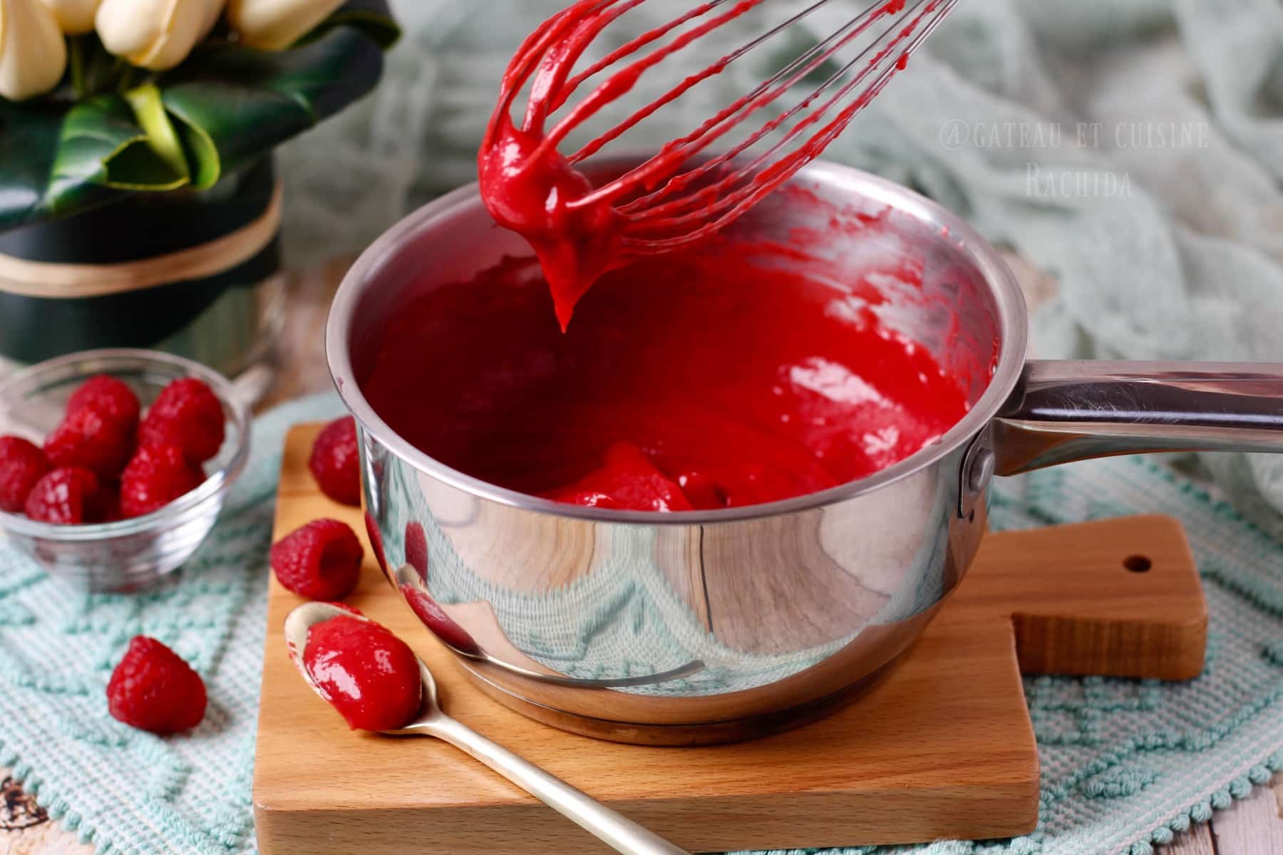 crème de framboise onctueuse pour fourrer