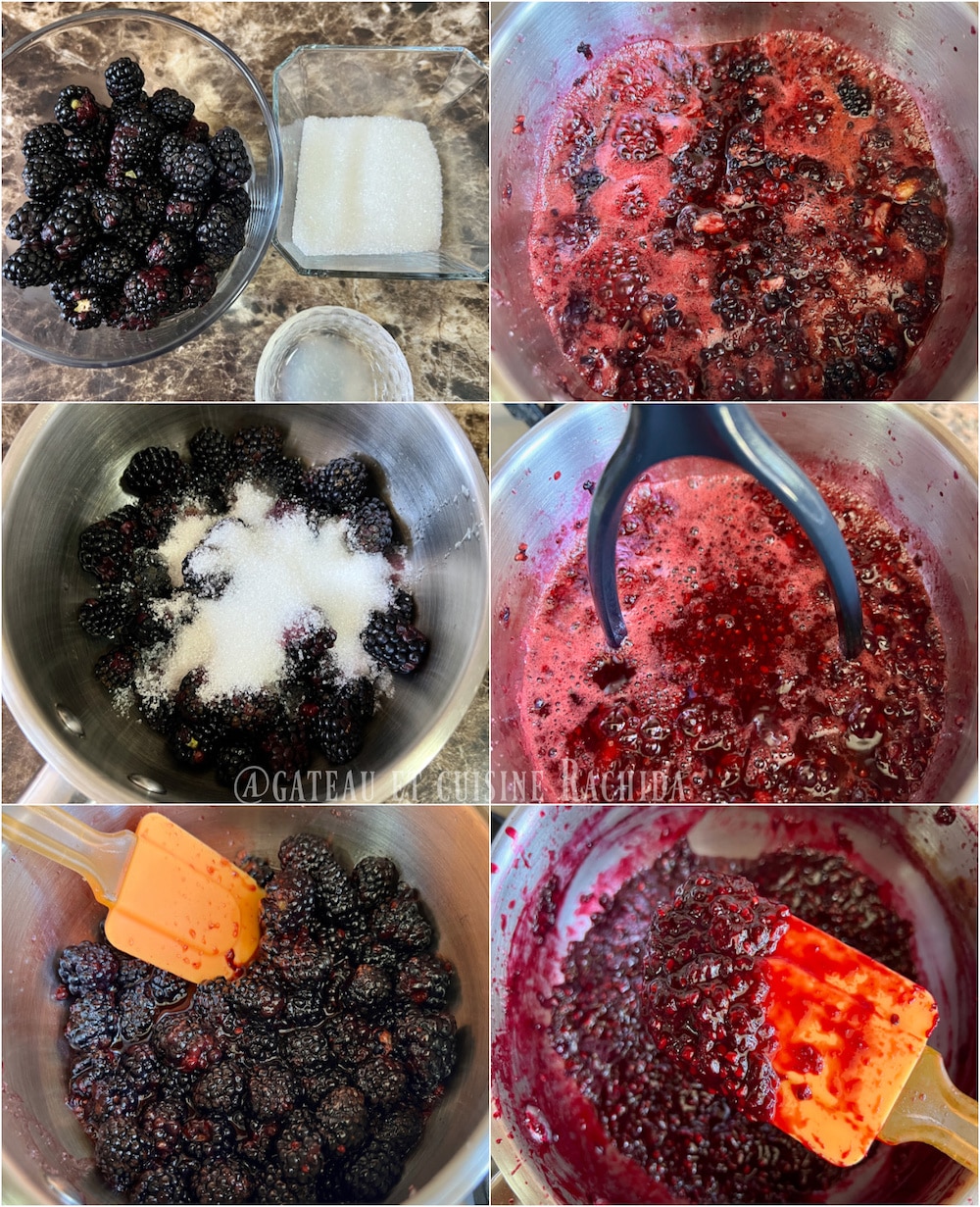 Cooking blackberry confit