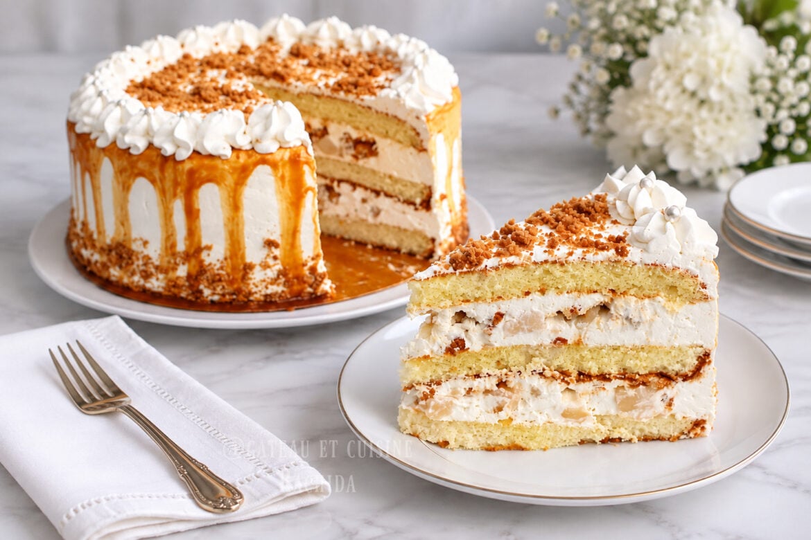 layer cake aux poires et caramel
