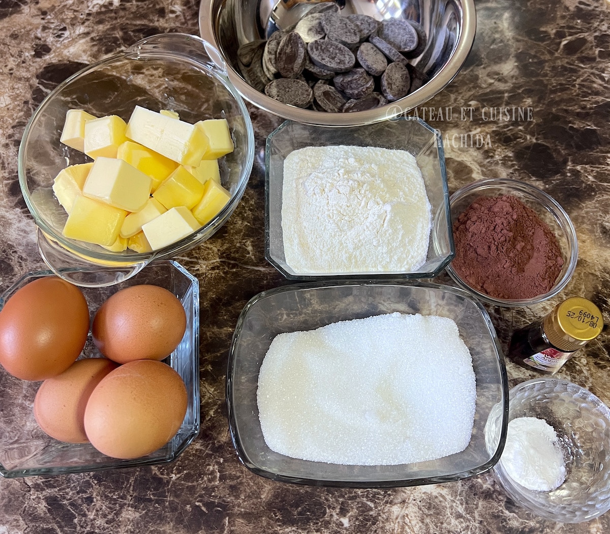 Ingrédients cupcakes chocolat cacao maison très moelleux