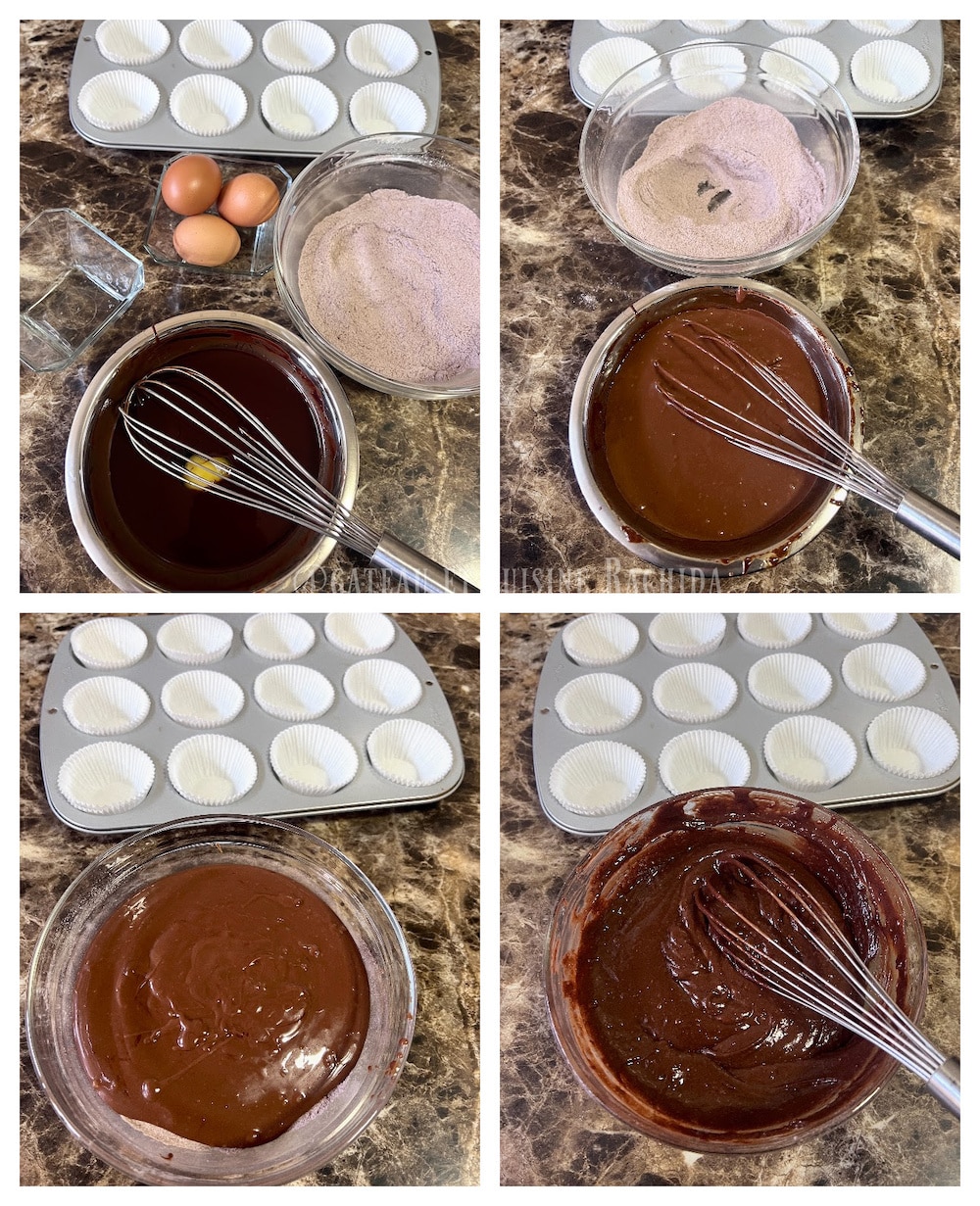 Étape de préparation cupcake chocolat et cacao