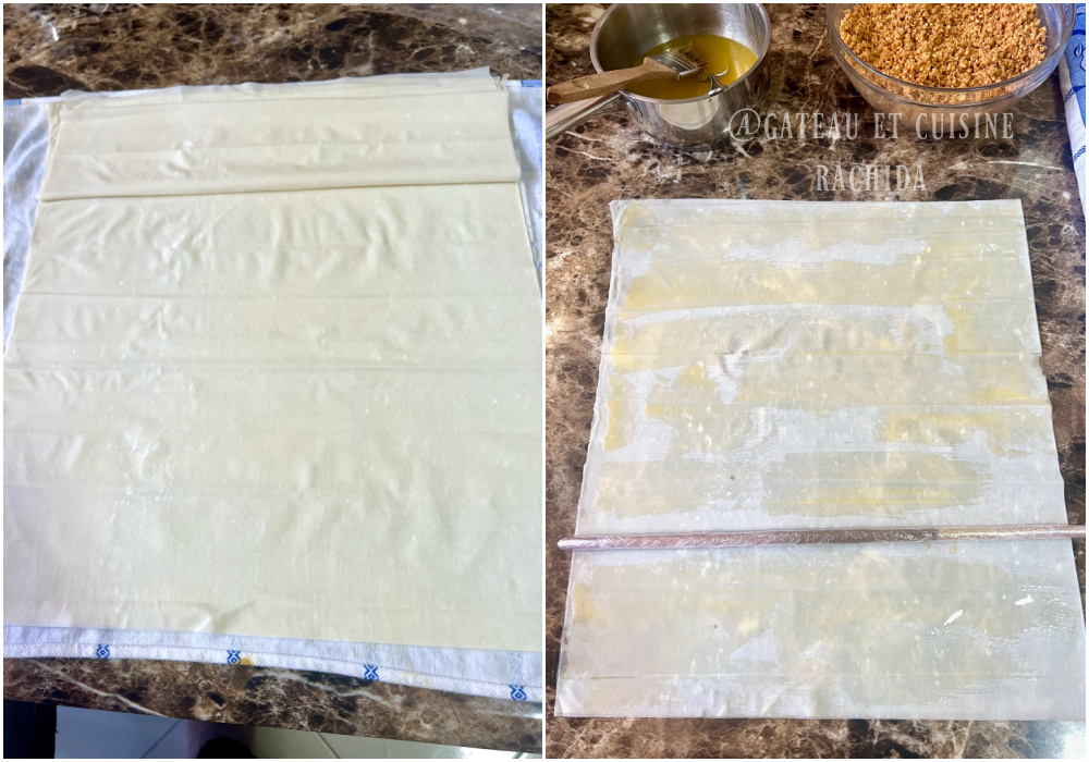 préparer la pâte filo