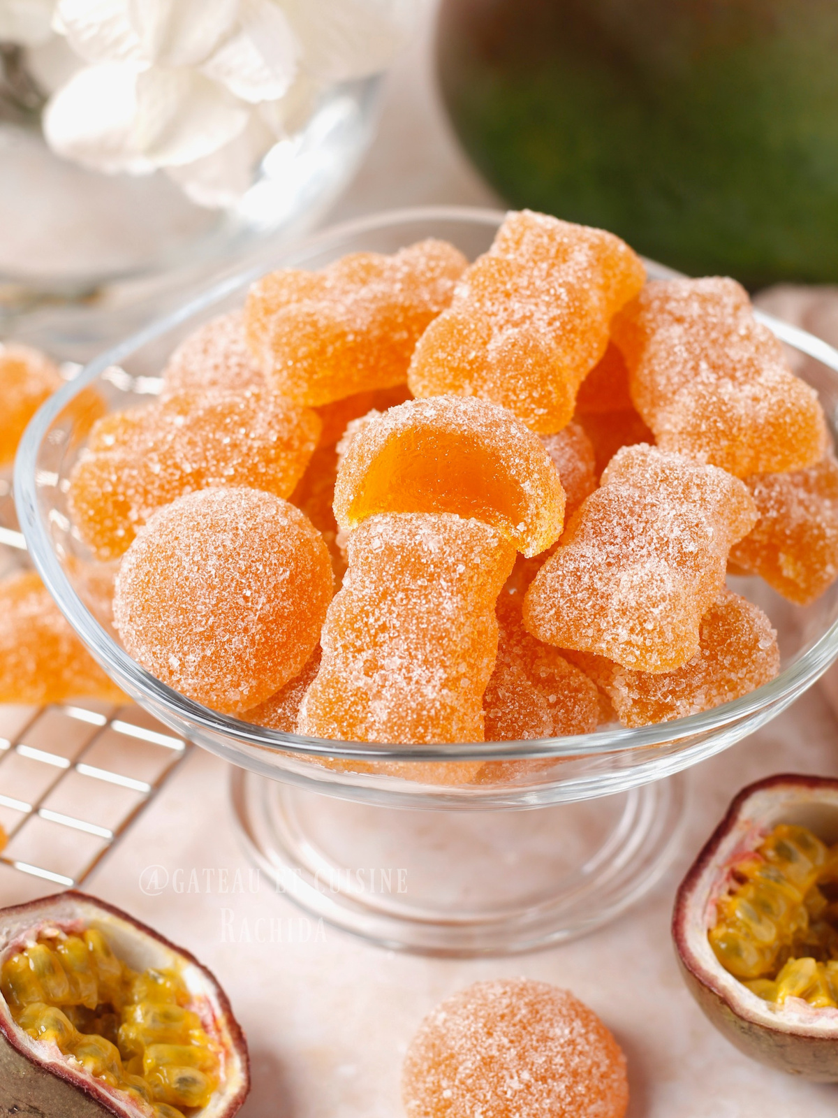 pâte de fruits sans glucose passion et mangue