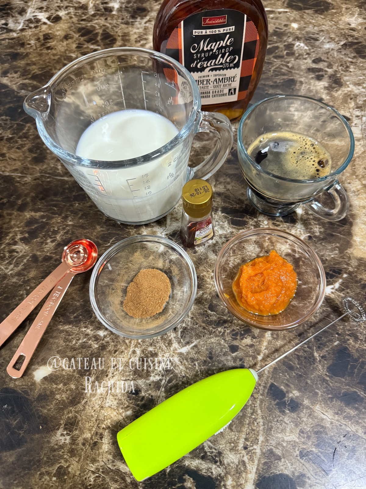 ingrédients pumpkin spice latte 