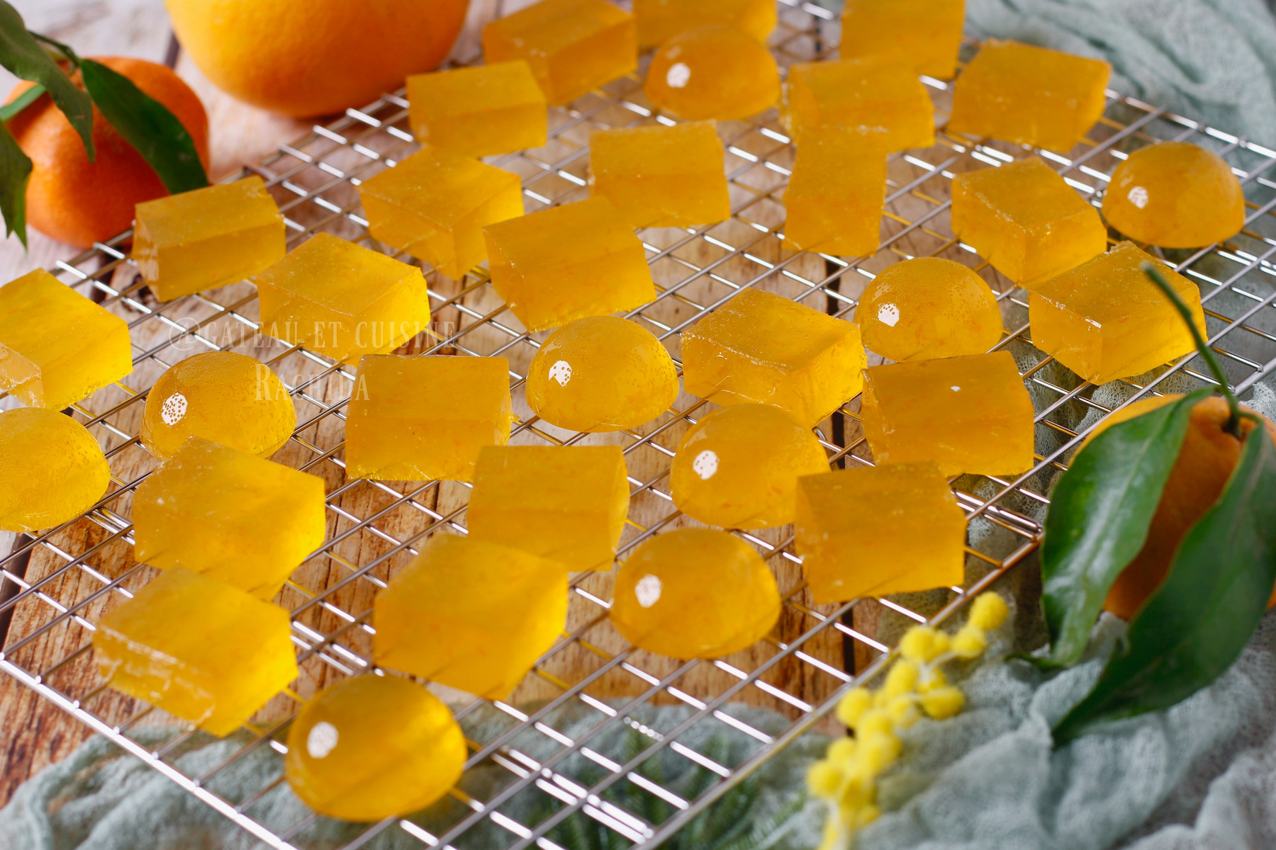 Homemade orange pâte de fruit -orange jelly candies