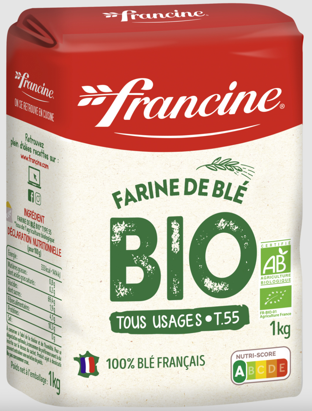 Farine T55 10g de protéines