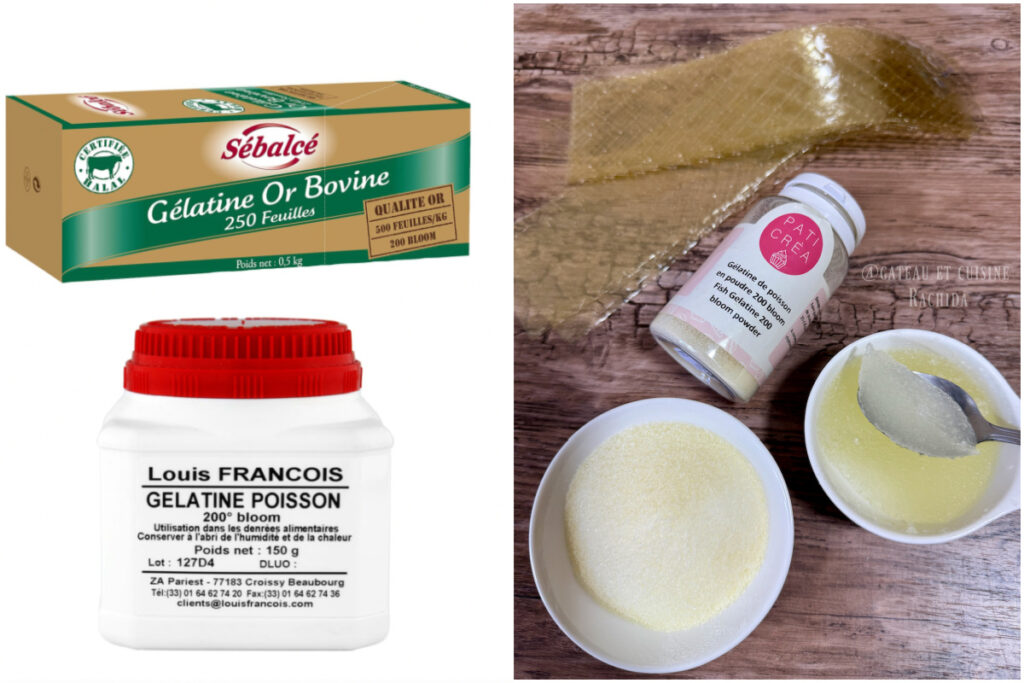 gélatine en poudre et gélatine feuille