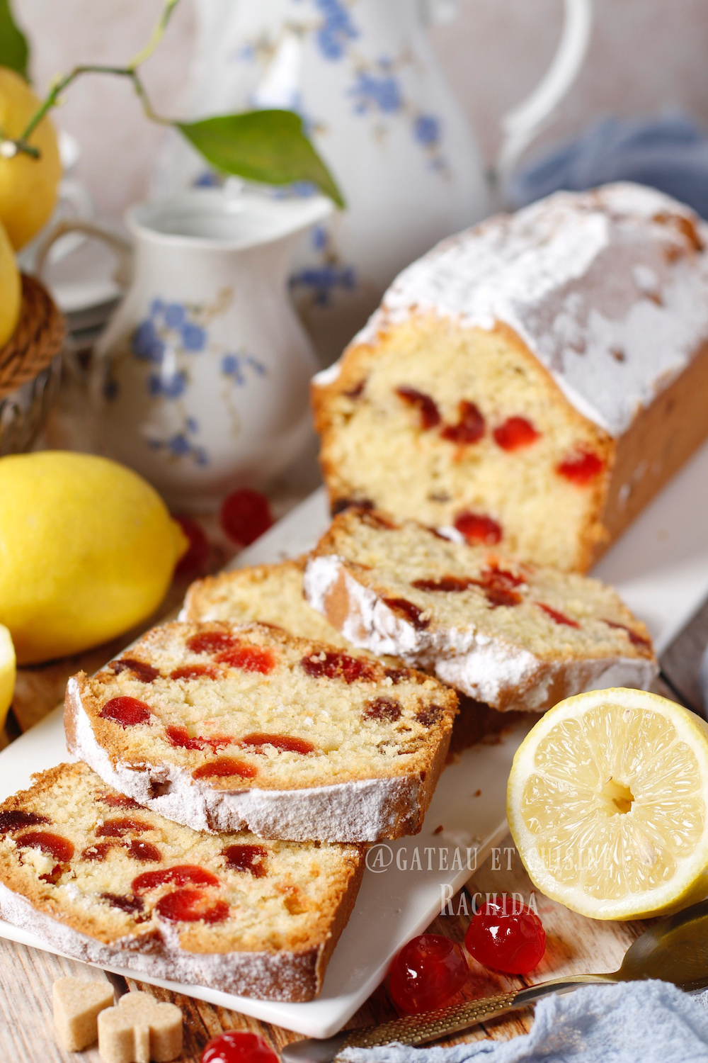 recette cake anglais aux fruits confits : cherry cake ou cakes au cerises confites et citron fondant et moelleux